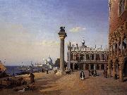 Jean Baptiste Camille  Corot Venise, La Piazetta oil painting on canvas